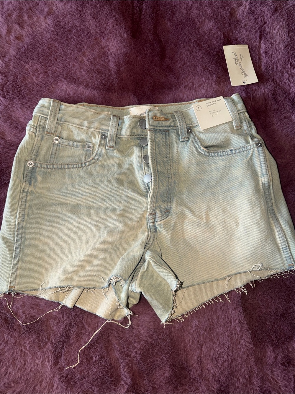 Sz 4 NEW Universal Thread High-Rise Button-Fly Denim Shorts